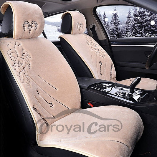 5-Seats Pure Wool Material Keep It Warm Don't Lose Color Don't Lose Hair Winter Universal Fit Seat Covers