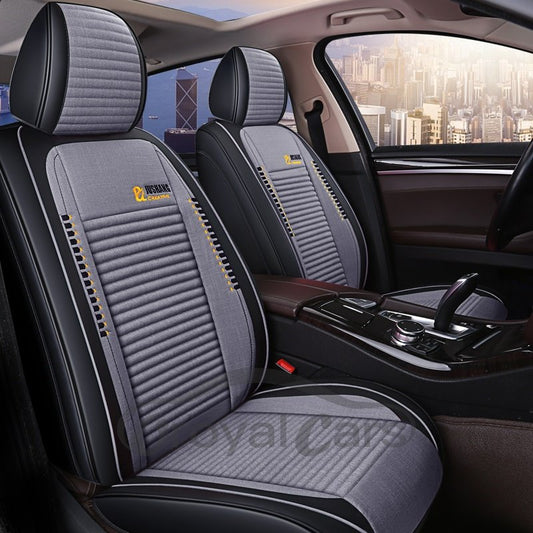 Stripe Design Color Blocking Style Refreshing Universal Leather Car Seat Covers