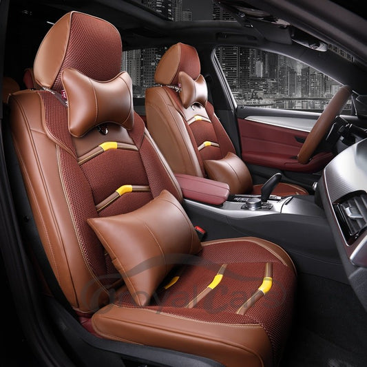 Three-dimensional Design Leather Sports Style Universal Car Seat Covers
