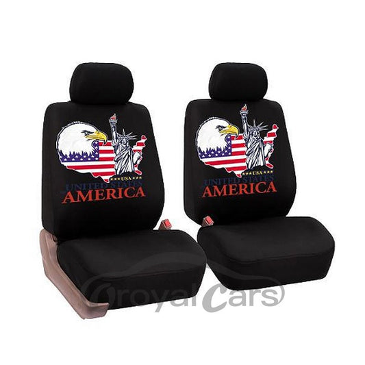 Firm Durable Washable Statue of Liberty Pattern Front seats Cloth Universal Car Seat Covers