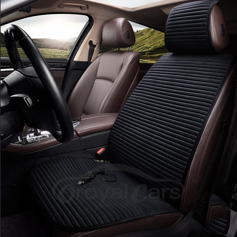 Electrical Heating Flannelette Solid Color Front Single-seat Universal Car Seat Cover