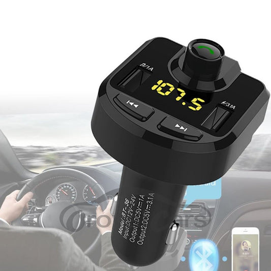 Bluetooth Handsfree Car Kit with FM Transmitter and 3.1A Phone Charger