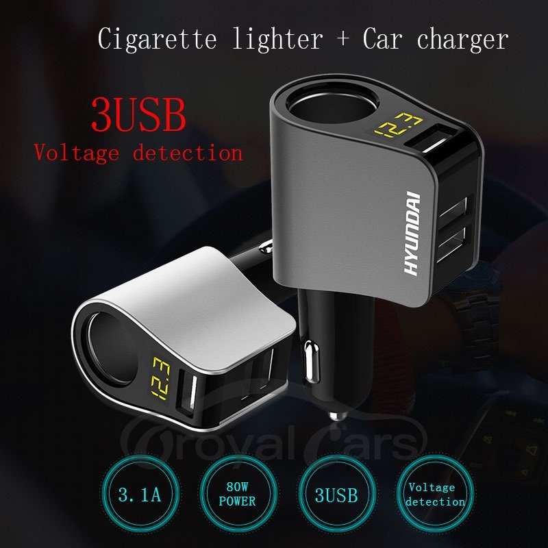 Three-in-one Multi-functional 3USB High-power Phone Charger With Voltage Display