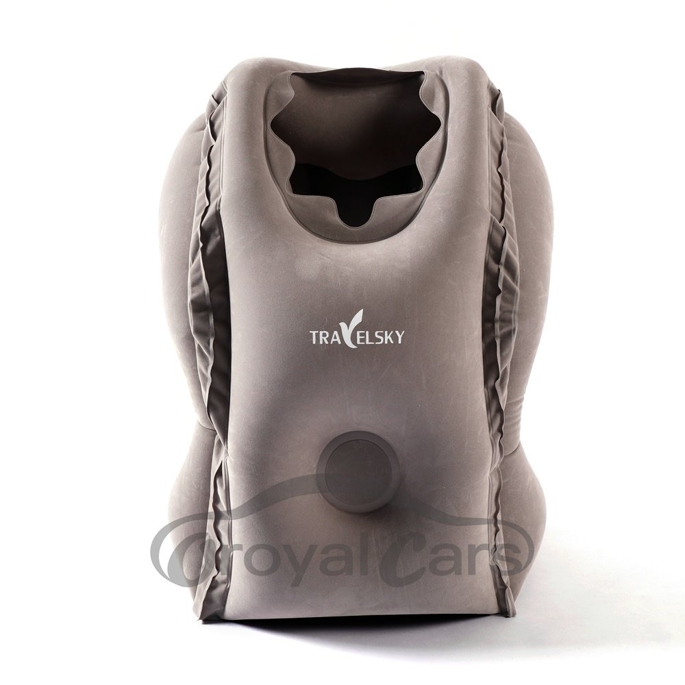 PVC Flocking Inflatable Wedge Neck Travel Pillow
