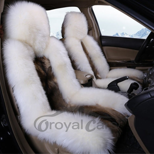 Winter Warm Super Soft Wolf Hair Comfortable Car Seat Cover