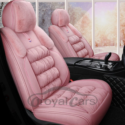 Princess Style Drape Design Flannel Material Warm Breathable Soft For Winter Universal Car Seat Covers