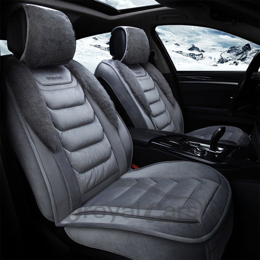 Suede Simple Style Winter Season Warm Universal Fit Seat Covers