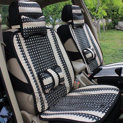Simple Style Refreshing Cool Ice Silk Material Universal Five Car Seat Cover