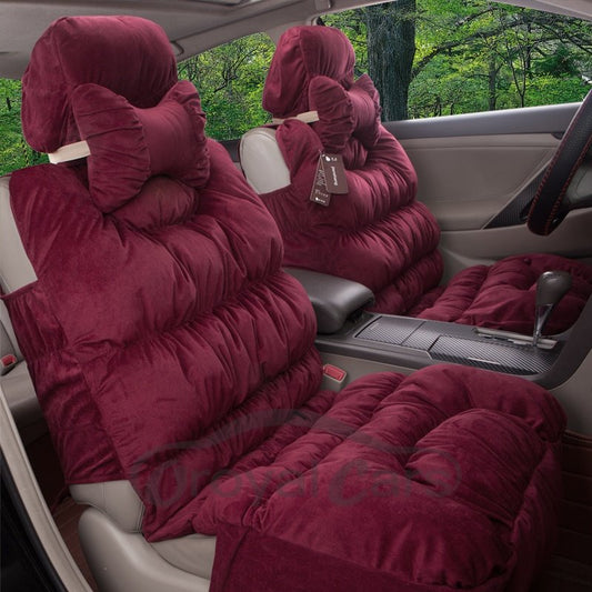 Super Thick Soft Velvet Material Charming Autumn Winter Five Universal Car Seat Cover