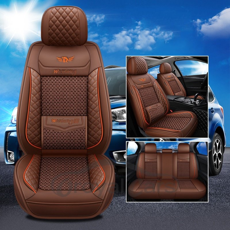 Full Coverage 5 Seater Wear-Resistant Breathable Durable Leather And Breathable Ice Silk Airbag Compatible Truck Seat Co