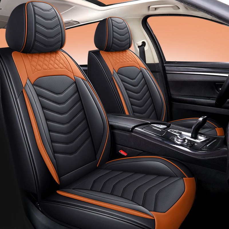 Fashionable Simple Style Wear-resistant and Breathable Leather Without Falling Off 5 Seats Universal Fit Seat Covers Com