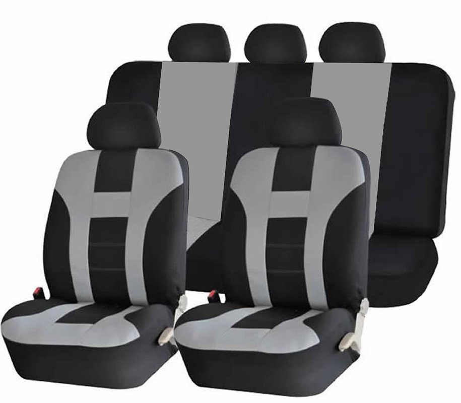2 Single Seater Seat Covers and 5 Seater Full Seat Covers Waterproof Seat Covers Neoprene Car Bucket Seat Protection Universal Airbag Compatible for Auto SUV Truck Van