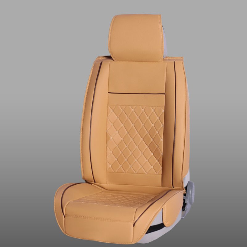 1PCS Front Single Seat Cover Wear-resistant Leather Material Breathable and Durable Easy to Install Compatible with Airbags