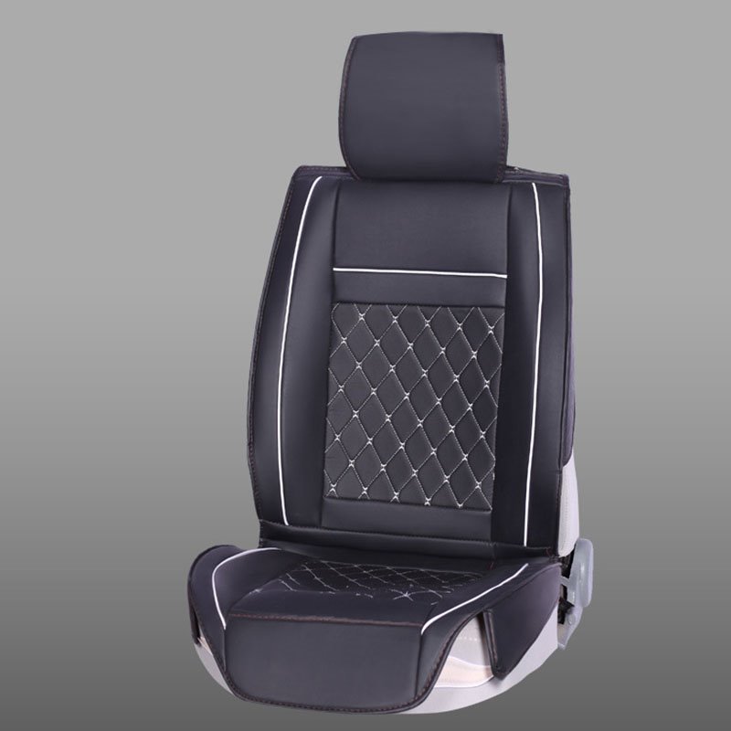 1PCS Front Single Seat Cover Wear-resistant Leather Material Breathable and Durable Easy to Install Compatible with Airbags