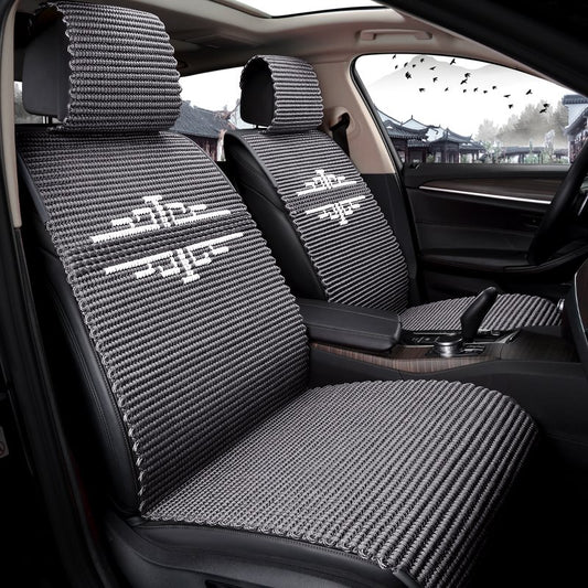 Ice Silk Seat Cover Breathable Wear-resistant Business Style Wear-resisting Scratch No Peculiar Smell Fresh Breathable Not Stuffy Airbag Compatible 5-seater Truck Fit Seat Covers