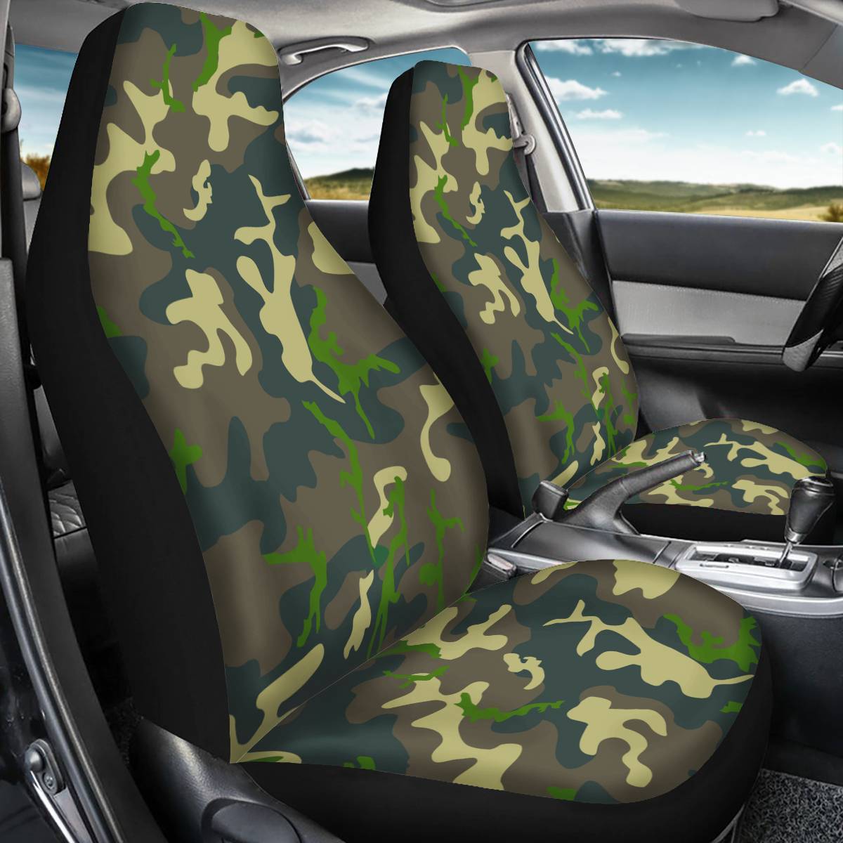 2 Pieces Wearproof Dirt-proof Easy to Clean Front Single Car Seat Covers Plant Landscape Summer Cooling Four Seasons Car Seat Covers for Front Two Seats Comes with 2 Pieces - Honeycomb Cloth