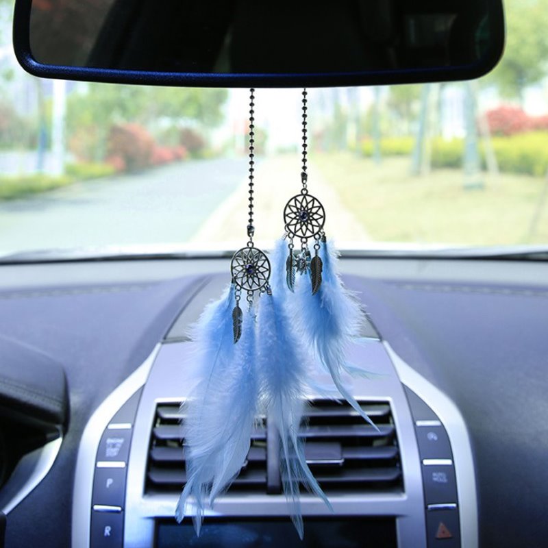Car Creative Interior Accessories Cute Rearview Mirror Pendant Dreamcatcher Feather Car Pendant