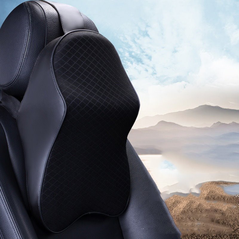 Car Seat Headrest Neck Rest Cushion - Ergonomic Car Neck Pillow Durable 100% Pure Memory Foam Carseat Neck Support - Com