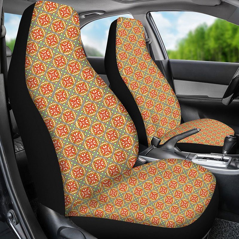 2PCS Front Seat Covers Checkered Pattern Universal Fit Seat Covers Will Stretch to Fit Most Car and SUV Bucket Style Seats