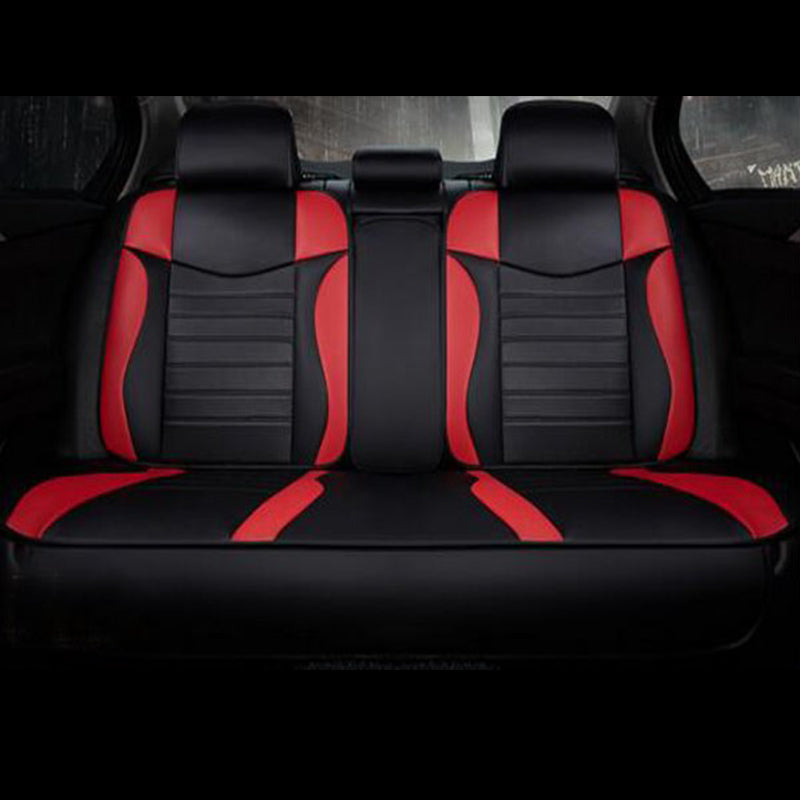 Bar Stripe Pattern Car Seat Covers Universal Fit for Most Sedans SUV Faux Leather Vehicle Seat Covers