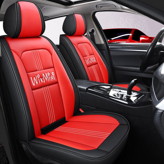 Simple Style Creative Car Seat Covers Full Coverage Soft Wear Resistant Durable Skin Friendly Man Made Leather Airbag Co