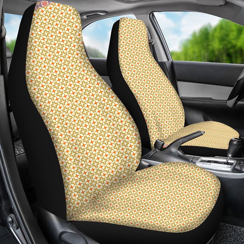 2PCS Front Seat Covers Checkered Pattern Universal Fit Seat Covers Will Stretch to Fit Most Car and SUV Bucket Style Seats