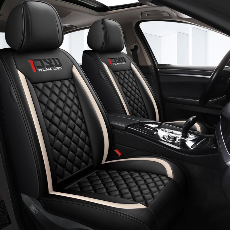 Diamond Pattern Luxury PU Leather Auto Car Seat Covers 5 Seats Full Set Universal Fit for Most Cars Sedan SUV Truck