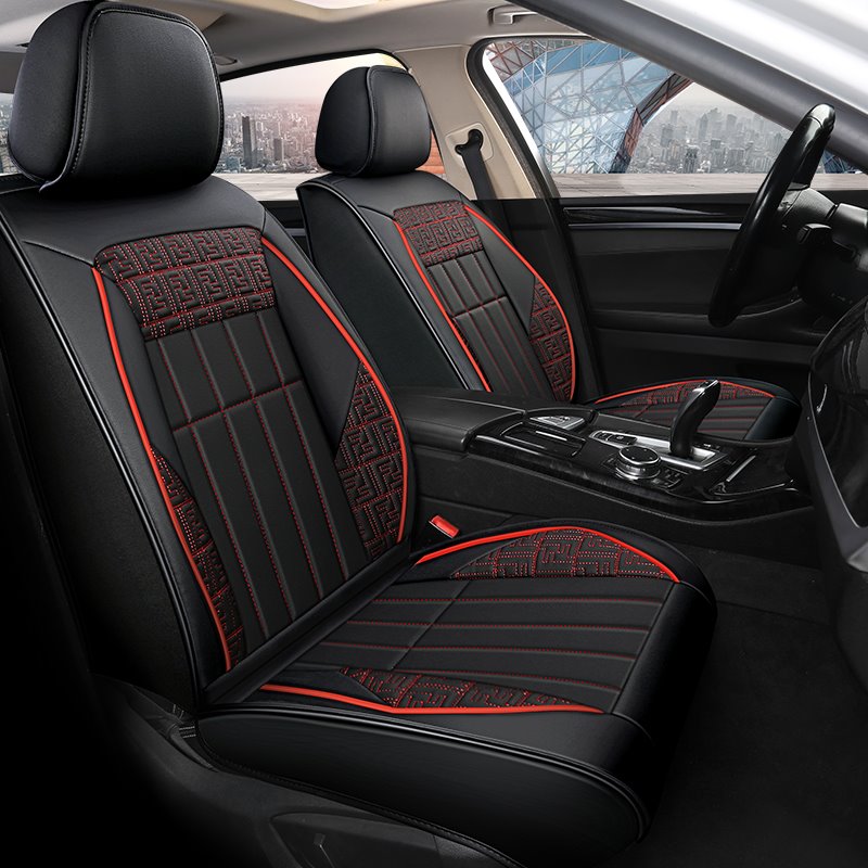 Wear-resistant and Durable Does Not Slip 5 Car Seat Covers Full Set with Waterproof Leather Universal for Most Sedan SUV Truck
