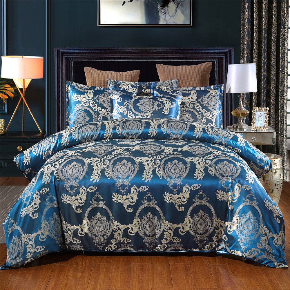 Jacquard Royal Style Reactive Printing 3-Piece Polyester Bedding Sets Duvet Covers (200*230cm)