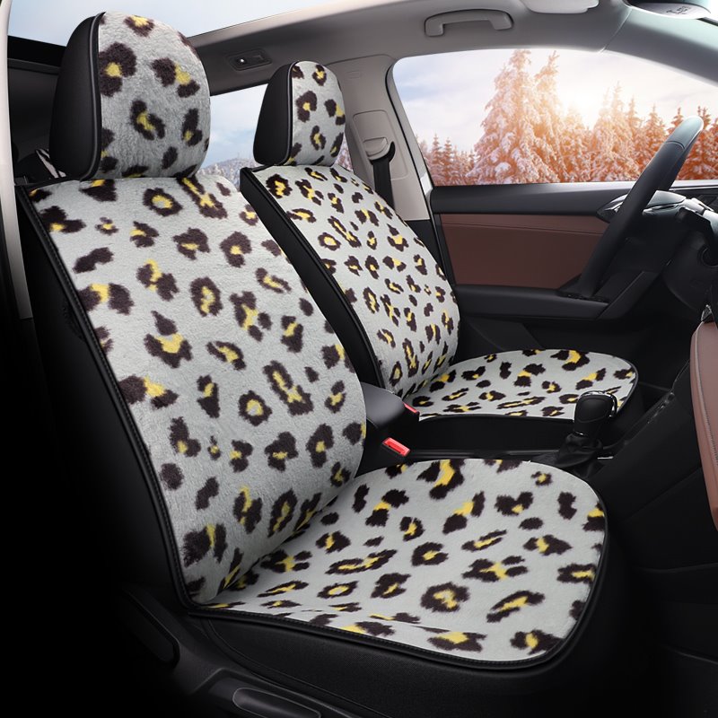 Coral Fleece Color Block Simple Style 5 Seater Universal Fit Seat Covers Short Plush Material Soft And Smooth Skin Friendly (Ford Mustang and Chevrolet Camaro are Not Suitable)