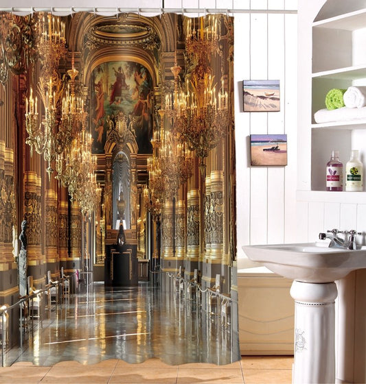 3D Royal Church Printed Polyester Bathroom Shower Curtain (180*200cm)