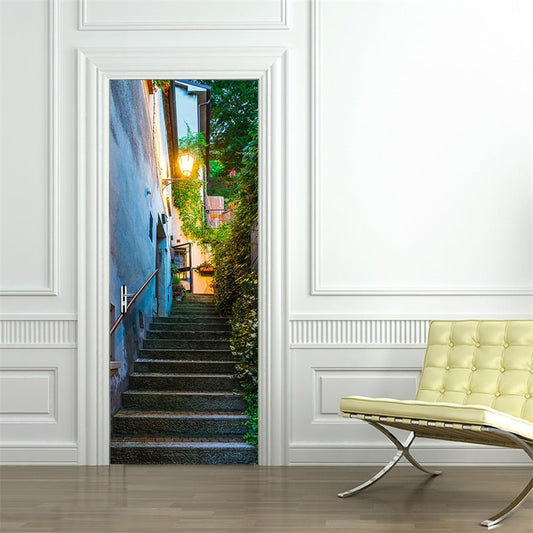 3079in Stone Stair Path Pattern PVC Environmental and Waterproof 3D Door Mural (77*200cm)