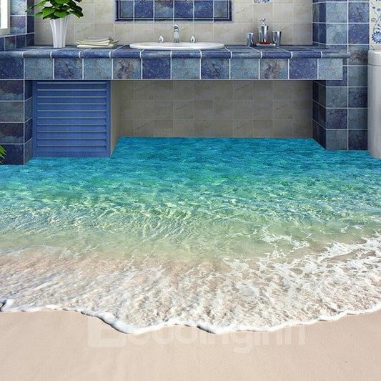 Beautiful Beach PVC Non-slip Waterproof Eco-friendly Self-Adhesive Floor Murals (200*300cm)
