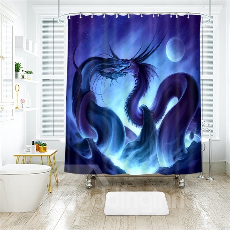 Creative Dragon 3D Printed Polyester Bathroom Shower Curtain (180*180cm)