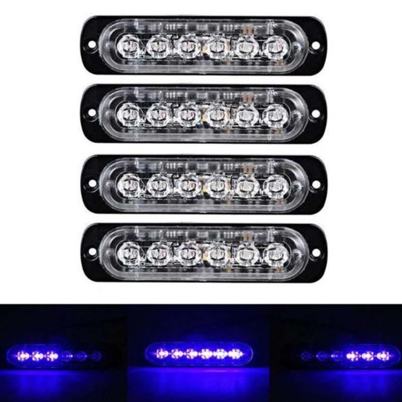 Externe Lichter Automobil-LED-Licht 6-Licht Ultradünnes Blitzlicht Pickup-Blitzlicht 12-24V Warnlicht 6 LED (Wenn Sie eine andere Farbe wünschen, wenden Sie sich bitte an uns