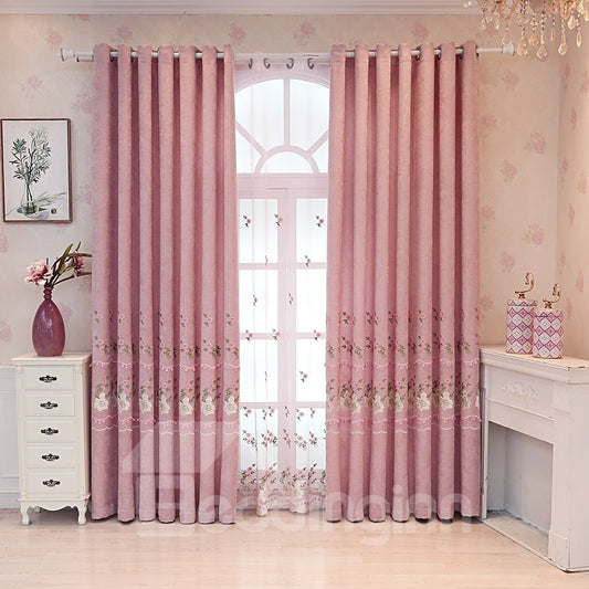 Cortinas decorativas y opacas con ojales de princesa rosa para salón y dormitorio (100 ancho x 84 pulgadas de largo)