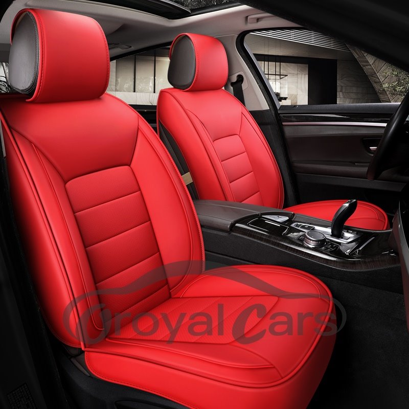 Full Set Car Seat Covers with Waterproof Faux Leather Durable Wear-Resistant Automotive Vehicle Cushion Cover Front and