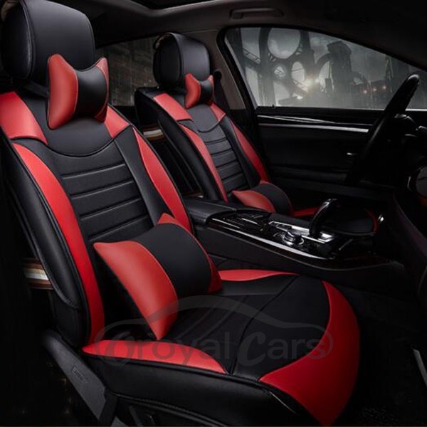 Sports Version Streamlined Contrast Color Design Universal Car Seat Cover Airbag Compatible Universal Fit Most Car Truck