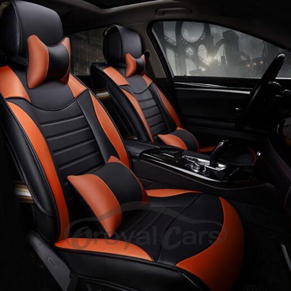 Sports Version Streamlined Contrast Color Design Universal Car Seat Cover Airbag Compatible Universal Fit Most Car Truck