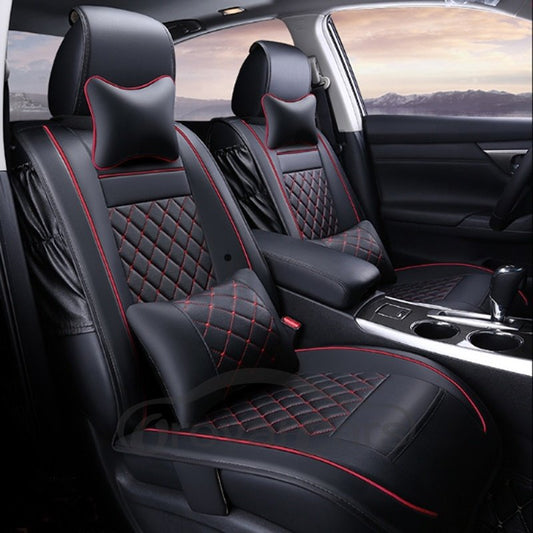 Leather Net Suture Excellent Leather Single-seat Universal Car Seat Cover