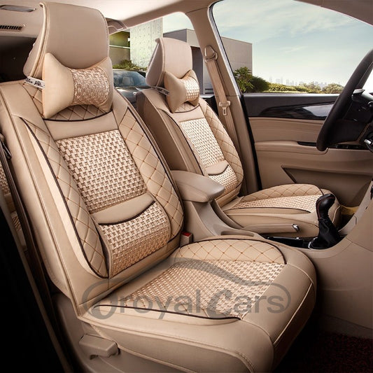 PU Leather Nets Pattern Simple Style Single Car Seat Covers