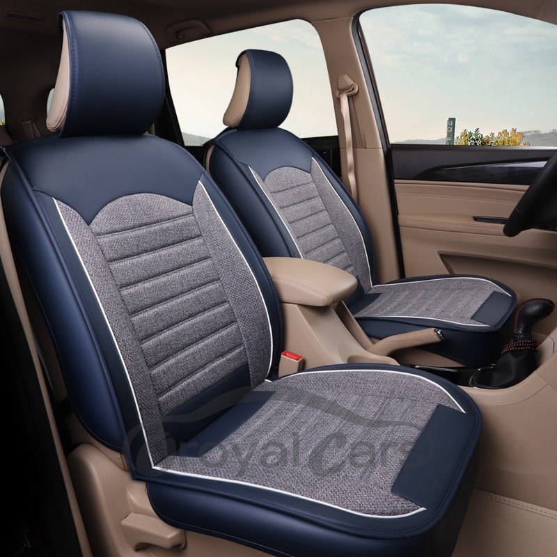 One Front Car Seat Cover Creative Style Geometric Pattern Ice Silk Universal Fit for Sedan Van Truck