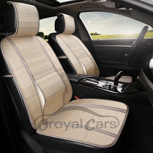 Stripe Pattern Flax Cool Simple Design Front Single-seat Universal Car Seat Cover