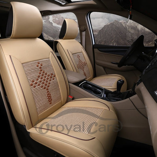 Pastoral Style Color Block Ice Silk Universal Single Car Seat Cover