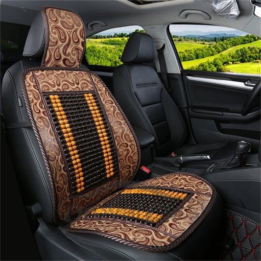 Flax Backside Leopard Print Leather Front Single-seat Universal Car Seat Cover