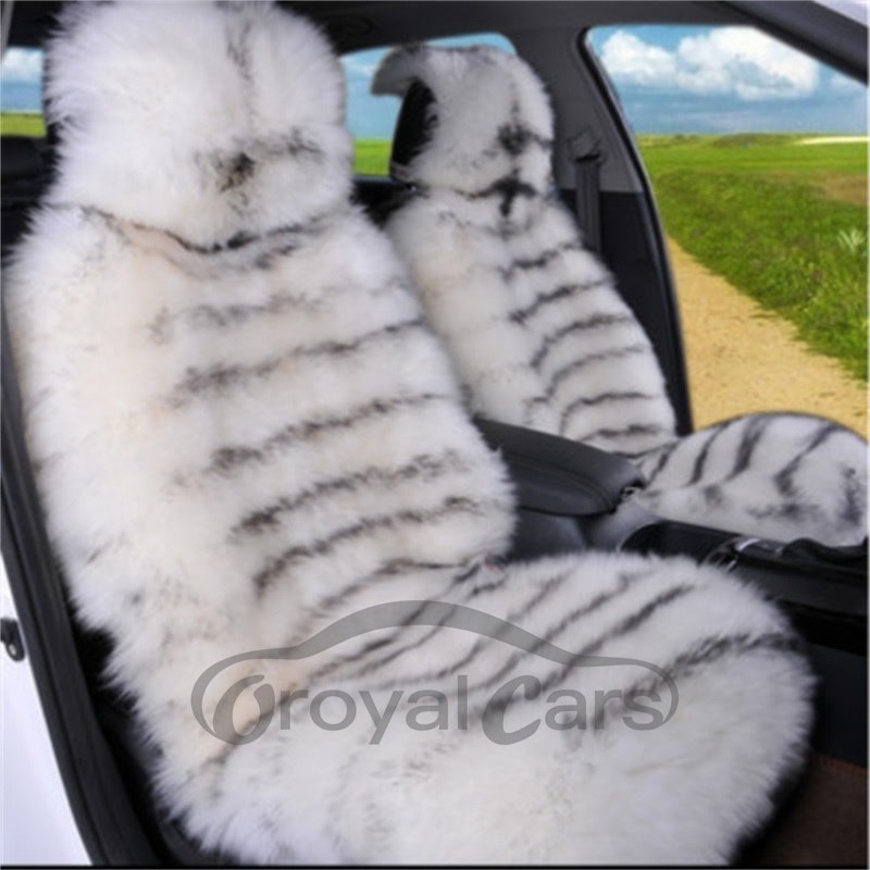 Funda universal para asiento de coche, de lana cálida, suave, cómoda, delantera, de un solo asiento 