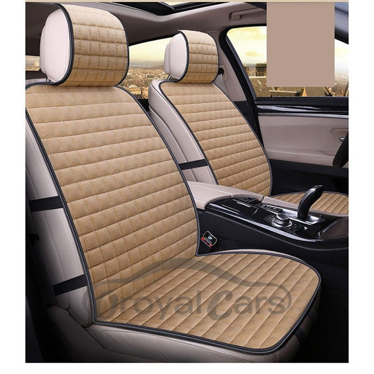 1 Uds. Diseño de patrón a cuadros Material de felpa corta de alta calidad funda Universal para asiento de coche individual de invierno