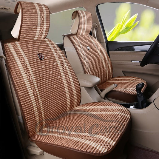 Classic Flax Material Front Single-seat Universal Car Seat Cover