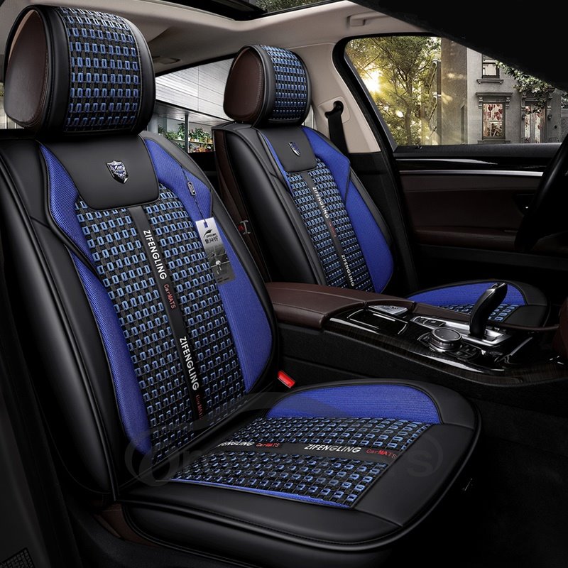 5 Seater Wear Resistant Leather And Ice Silk Material Steady Ripe With Good Protection Universal Truck Seat Covers Also Suitable For Ordinary 5 Seater Cars