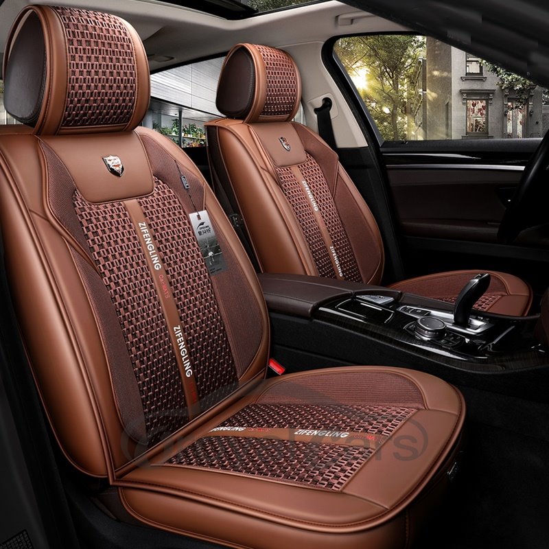 5 Seater Wear Resistant Leather And Ice Silk Material Steady Ripe With Good Protection Universal Truck Seat Covers Also Suitable For Ordinary 5 Seater Cars